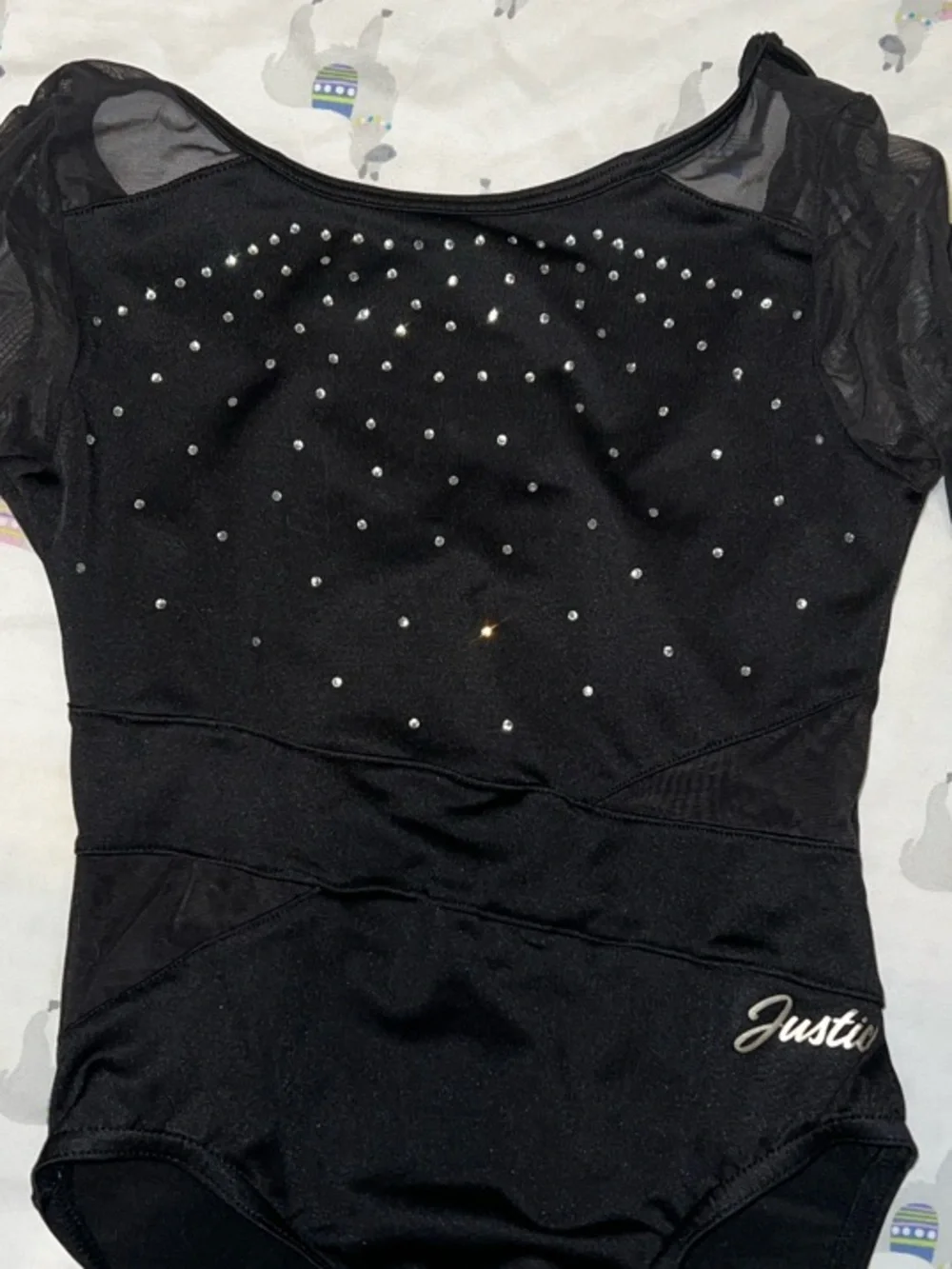 Gymnastics Leotard- Black rhinestones Justice